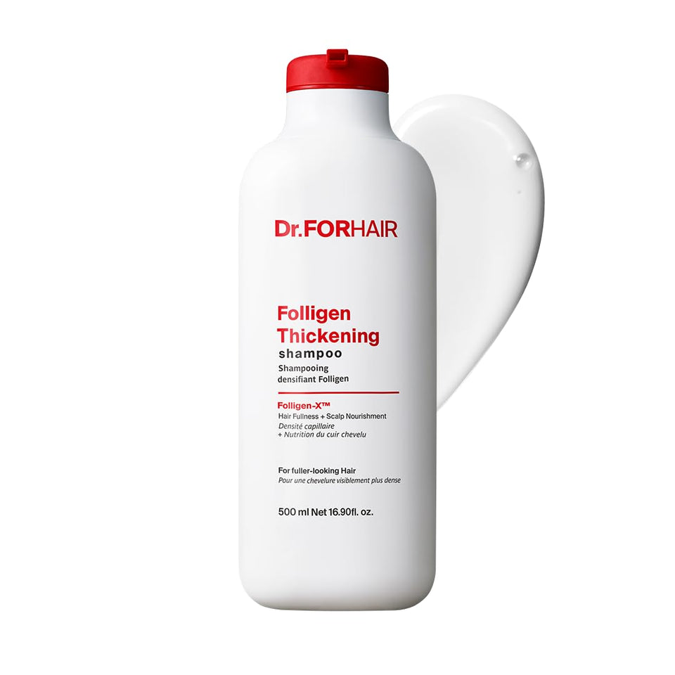 Dr.FORHAIR front bottle view showing product and volumizing benefit