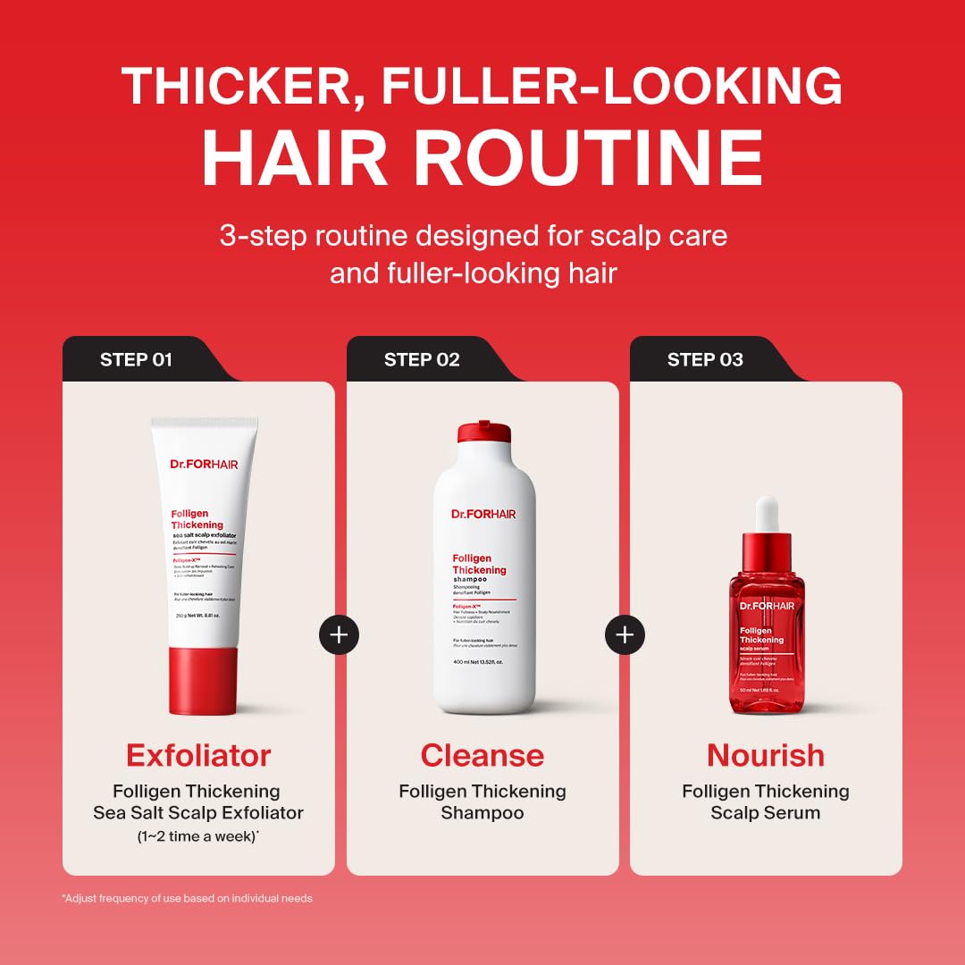 DR.FORHAIR lifestyle shot on bathroom shelf showing part of weekly scalp routine benefit