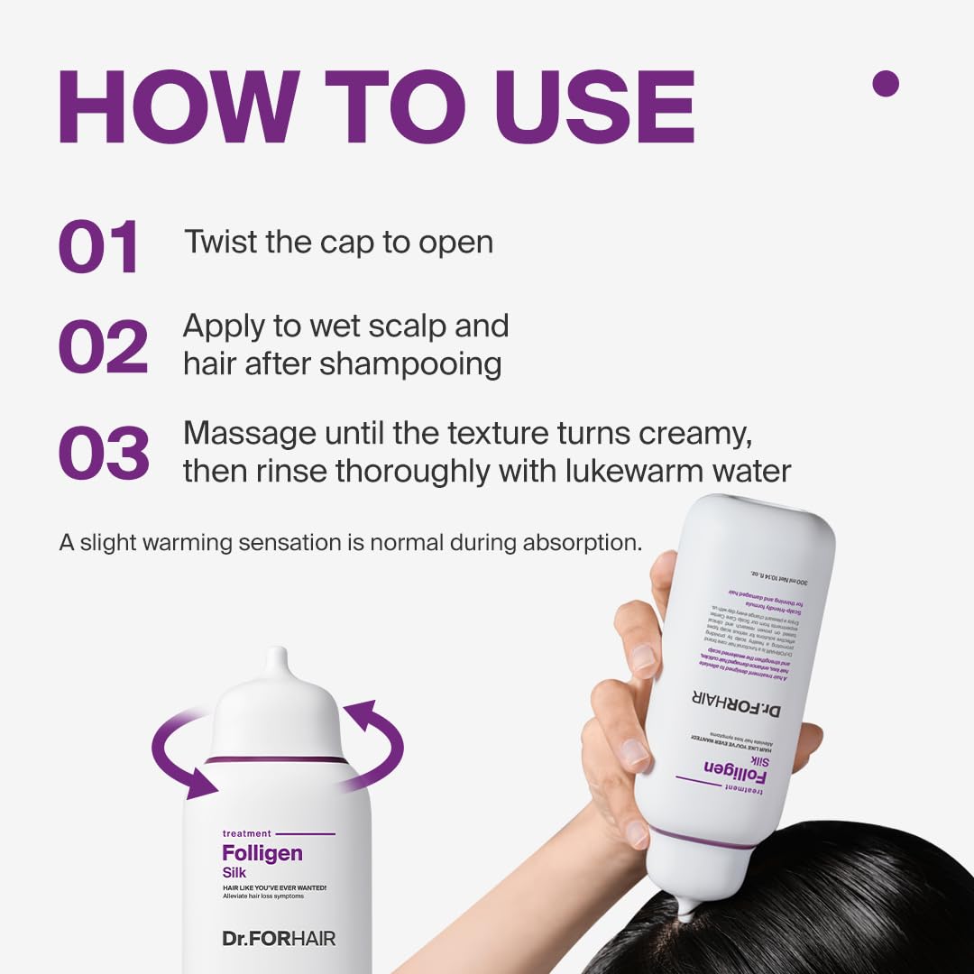 Dr.FORHAIR ingredients label close-up highlighting Folligen Complex and proteins