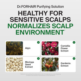 DR.FORHAIR shampoo in shower illustrating easy rinse and freshness