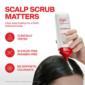 Dr.FORHAIR close-up of scrub texture highlighting salt granules