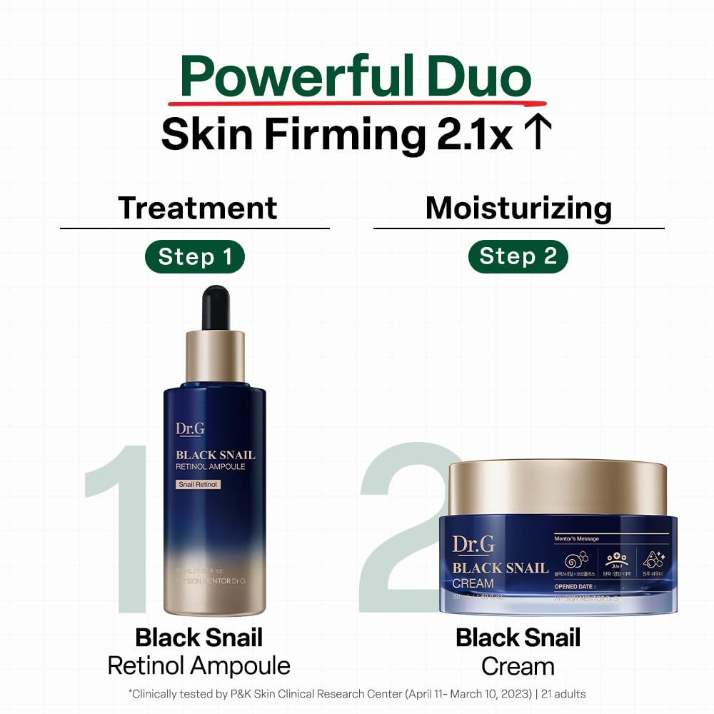 Dr. G ingredients flatlay with snail mucin and collagen for ingredient story