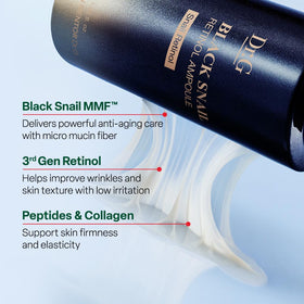 Dr. G ampoule in bathroom at night illustrating routine and layering