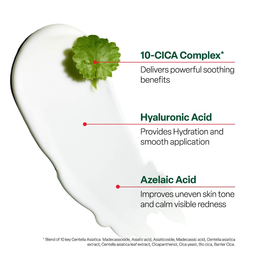 Dr.G with centella leaves representing calming and soothing benefit