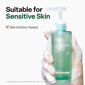 Dr.G applying foam on hand illustrating sensitive skin comfort and mildness