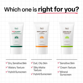 Dr.G product flatlay with skincare items showing daily routine use