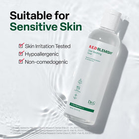Dr. G bottle staged with other skincare implying routine compatibility
