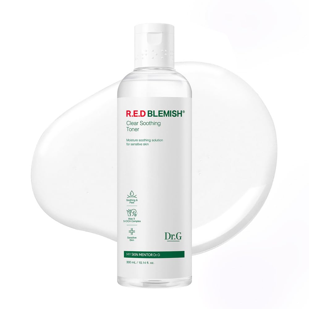Dr. G toner front bottle showing packaging and soothing benefit