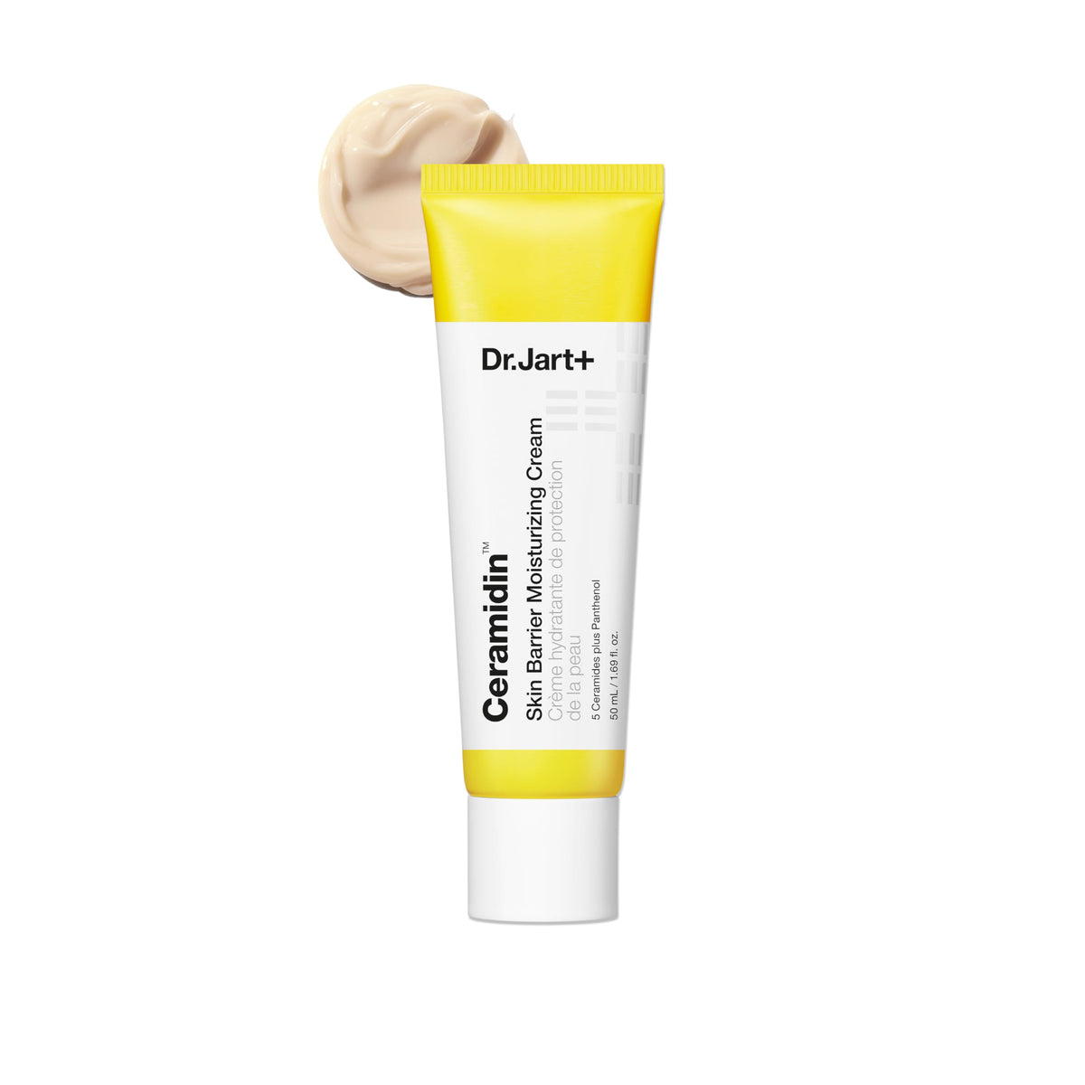Dr.Jart+ jar front view showing packaging and branding, highlights moisturizer benefits