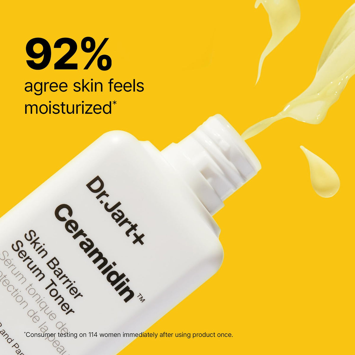 Dr.Jart+ pouring serum into hand demonstrating lightweight spreadability and hydration
