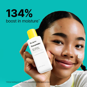 Dr.Jart+ next to skincare items showing size comparison and routine-friendly benefit