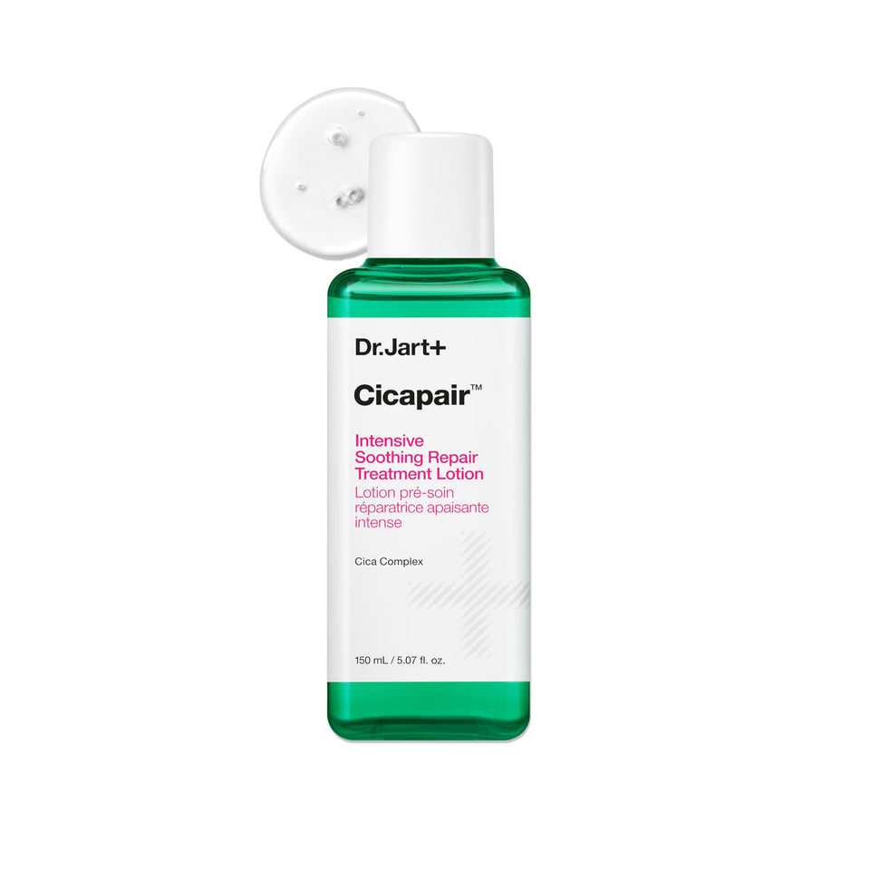 Dr.Jart+ front packaging showing bottle and label, highlighting calming benefits
