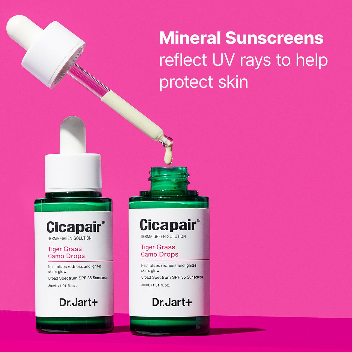 Dr.Jart+ label detail listing Centella Asiatica and mineral sunscreens