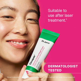Dr.Jart+ side label highlighting ingredients and safety features