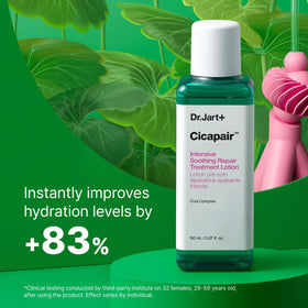 Dr.Jart+ pouring onto hand to show easy absorption and soothing action