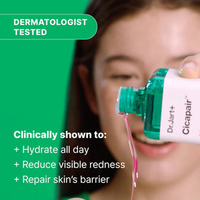 Dr.Jart+ liquid texture close-up illustrating lightweight, non-greasy finish