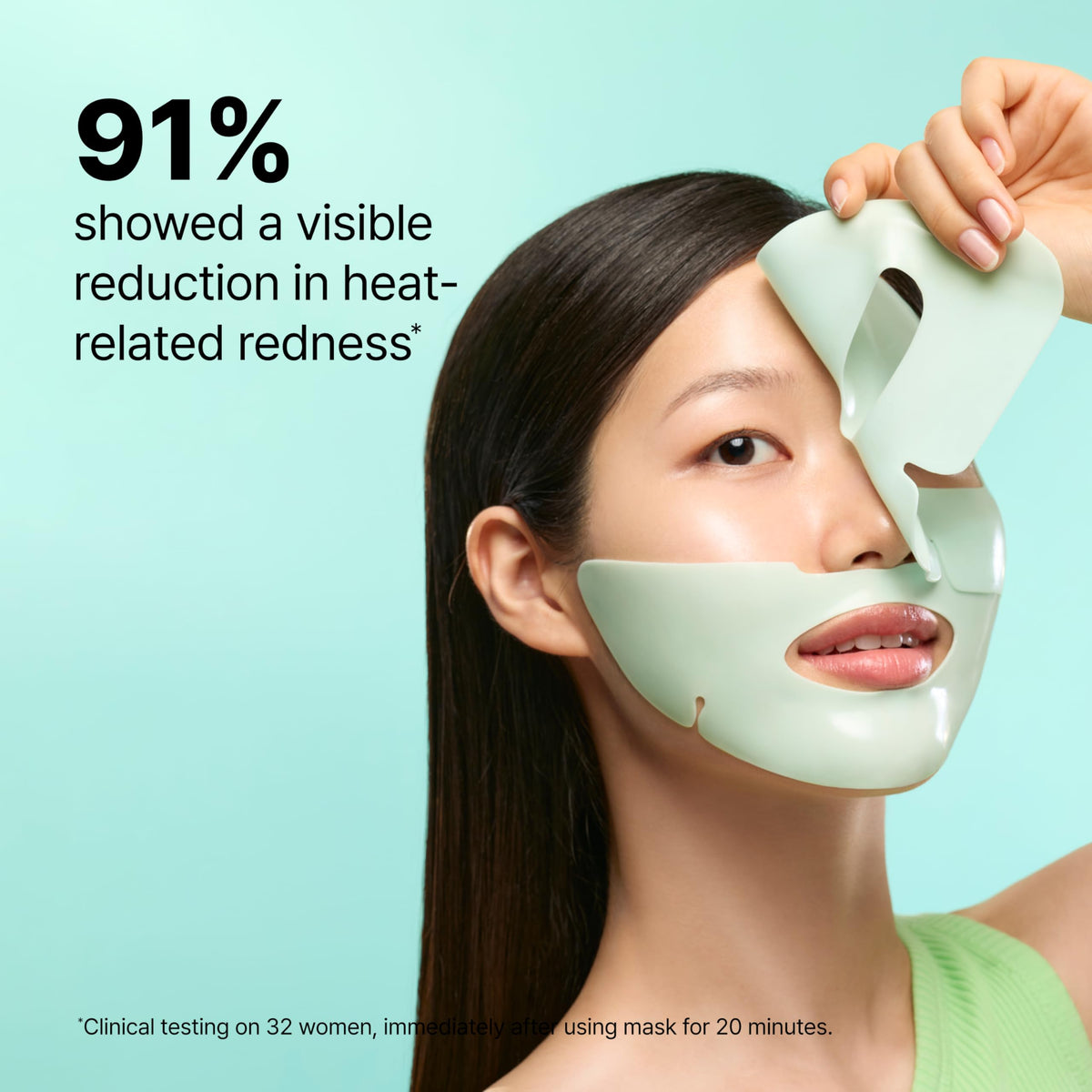 Dr.Jart+ rubber mask in use on face demonstrating cooling and calming effect