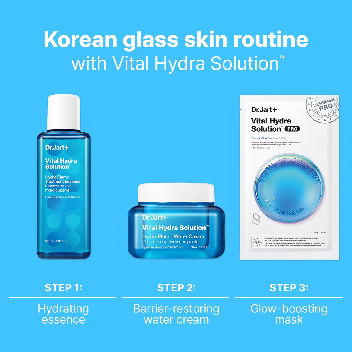 Dr.Jart+ mask next to a hand to show travel-size convenience