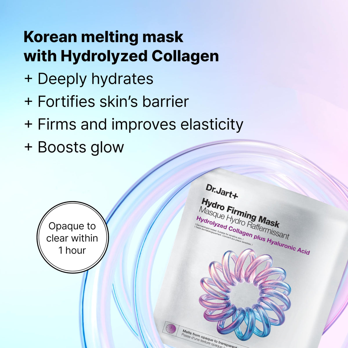 Dr.Jart+ mask fabric close-up highlighting smooth texture and fit