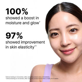 Dr.Jart+ sheet mask applied on model showing immediate glow