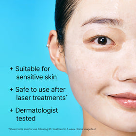 Dr.Jart+ sheet mask applied on model for instant plump, dewy appearance