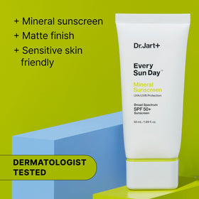 Dr.Jart+ texture close-up revealing matte, lightweight zinc oxide finish for comfortable wear