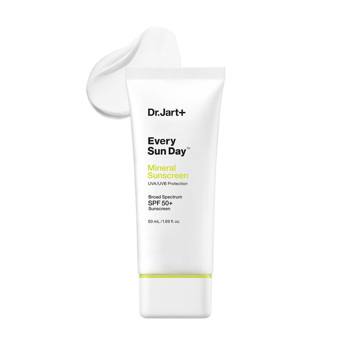 Dr.Jart+ travel tube front view showing compact sunscreen for easy transport and protection