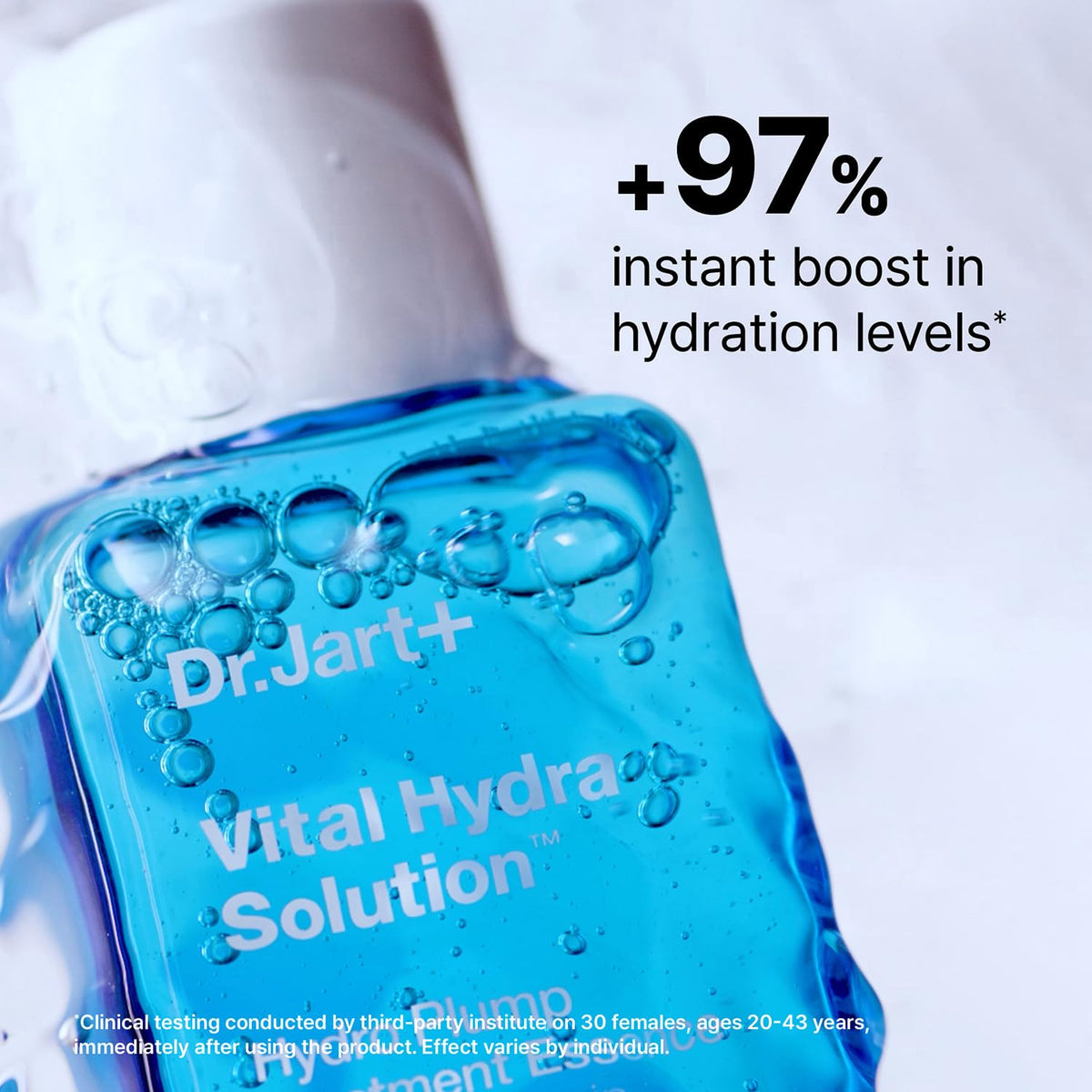 Dr.Jart+ application in hand illustrating usage and immediate smoothing benefit