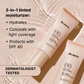 Dr.Jart+ swatch on neck for shade comparison and seamless blend