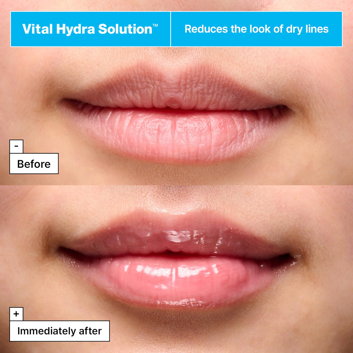 Dr.Jart+ applying jelly mask to lips demonstrating instant plumping benefit
