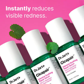 Dr.Jart+ with Centella Asiatica leaf detail highlighting soothing ingredient