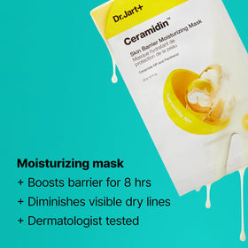 Dr.Jart+ Cicapair mask applied on face demonstrating redness-reducing effect