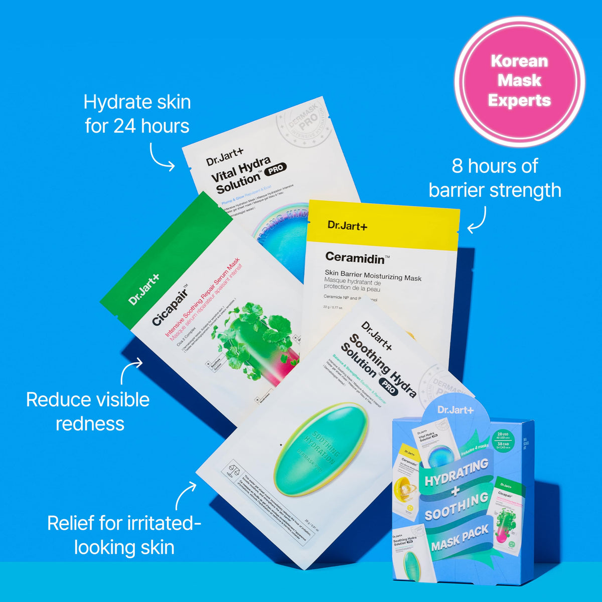 Dr.Jart+ Vital Hydra mask sheet close-up showing hydrating texture and glow