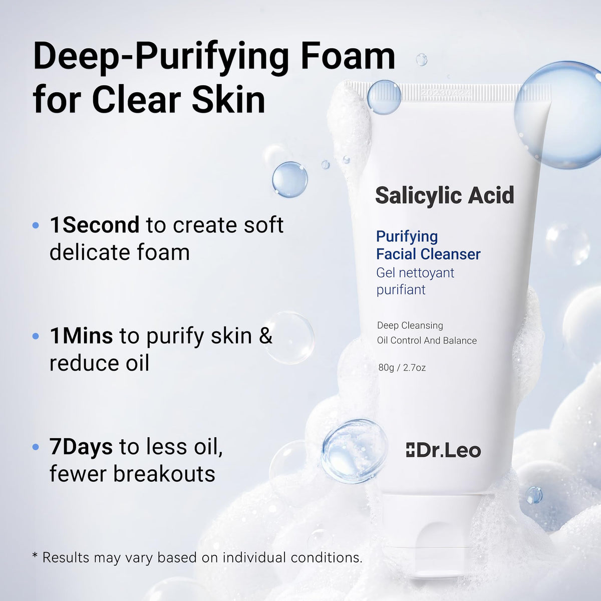 Dr.Leo after-rinse matte skin closeup showing reduced shine