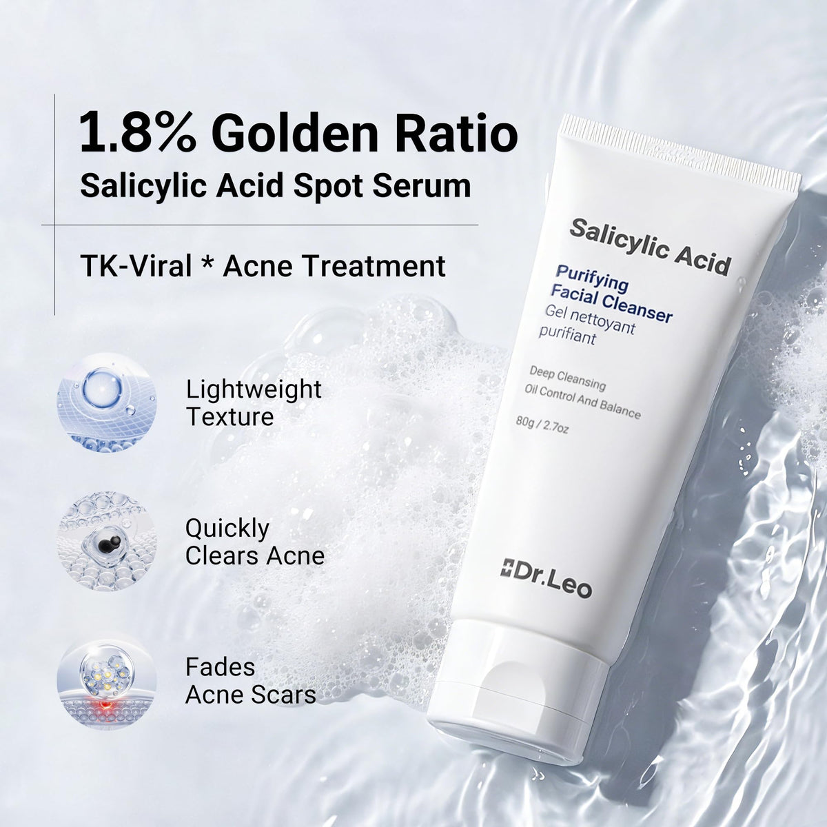 Dr.Leo crystal-jelly texture close-up emphasizing gentle exfoliation