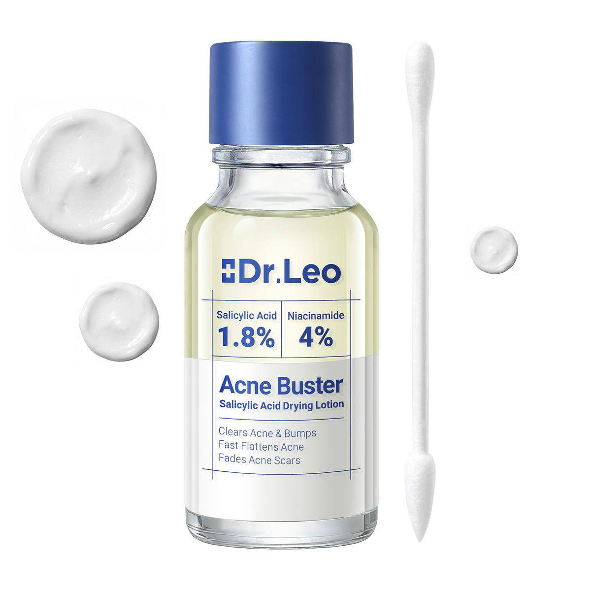 Dr.Leo front packaging showing compact acne spot treatment for travel convenience