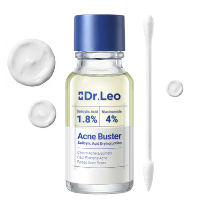 Dr.Leo front packaging showing compact acne spot treatment for travel convenience