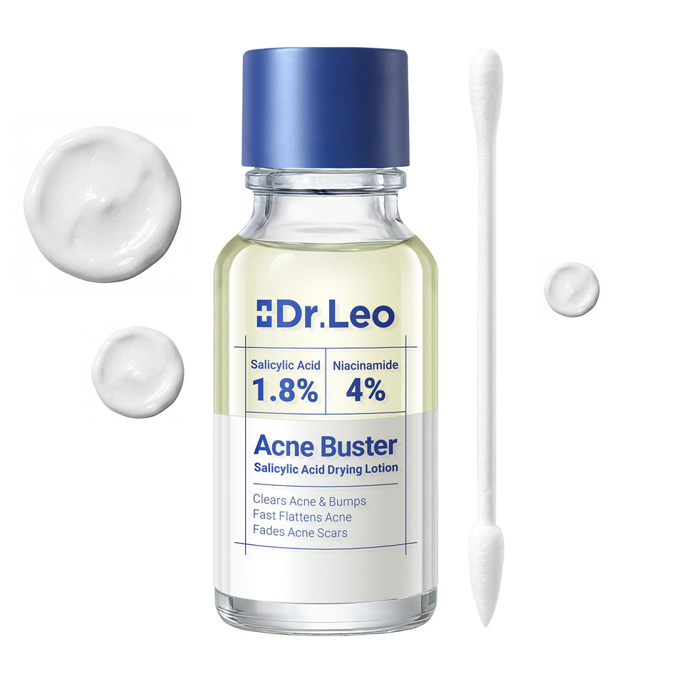 Dr.Leo front packaging showing compact acne spot treatment for travel convenience