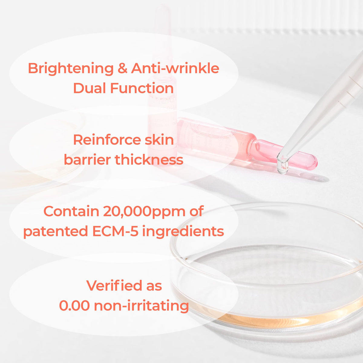 Dr.Melaxin ampoule being applied to the neck with upward strokes for firmer-looking skin