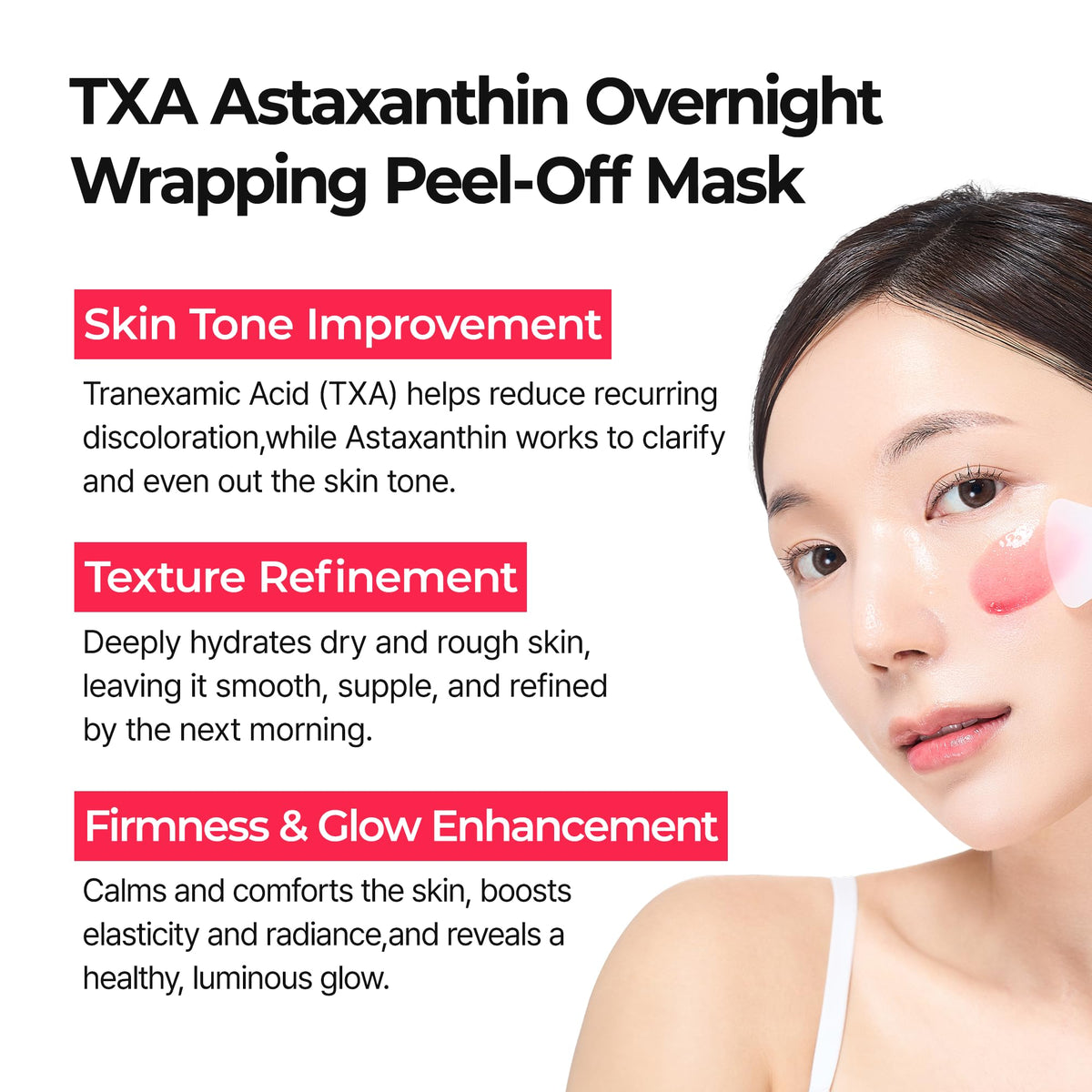 Dr.Melaxin application at night on model demonstrating even coverage