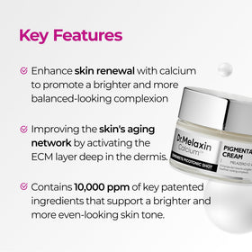 Dr.Melaxin applied to cheek demonstrating even coverage and visible tone improvement
