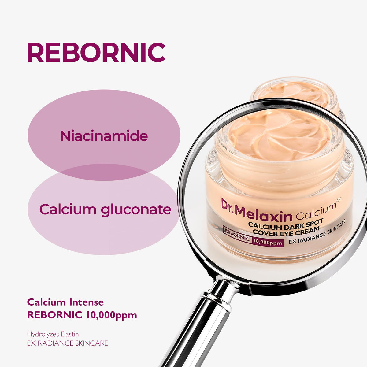 Dr.Melaxin application under eye showing gentle patting for improved firmness