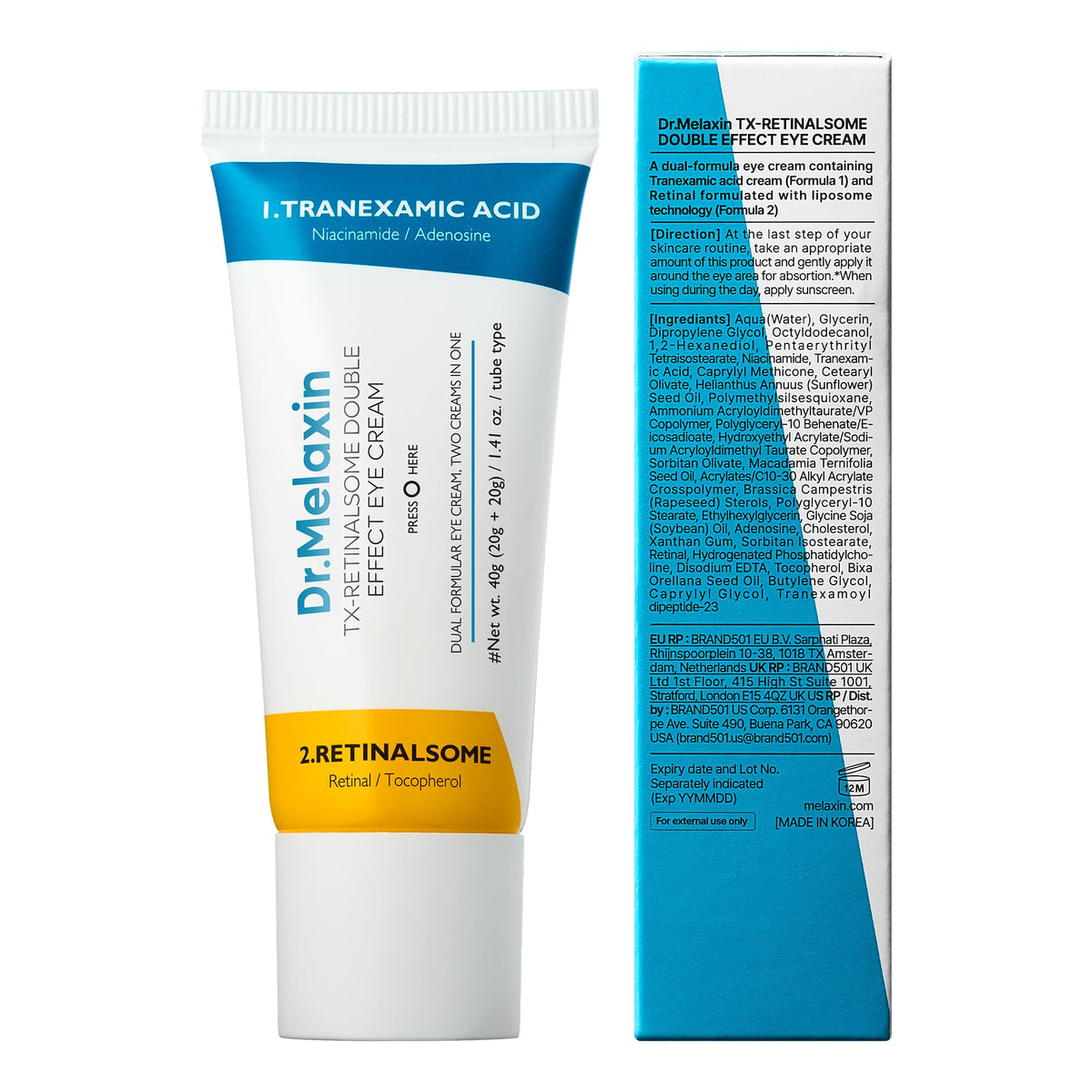 Schematic before and after using Dr.Melaxin illustrating tone improvement