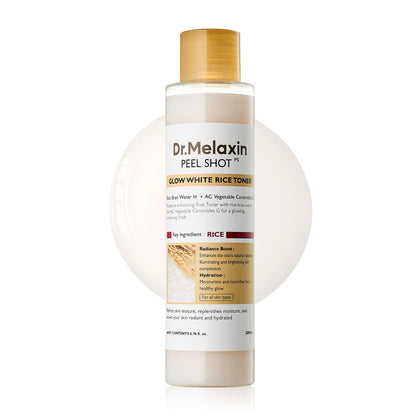 Dr.Melaxin bottle front view showcasing a hydrating glow effect