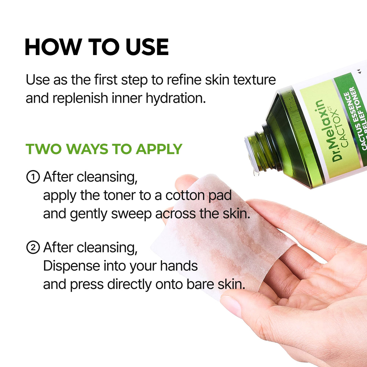 Dr.Melaxin before-and-after cropped skin texture comparison showing refined pores