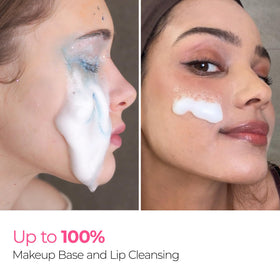 Dr.Melaxin close-up of micellar bubbles illustrating makeup-melting action