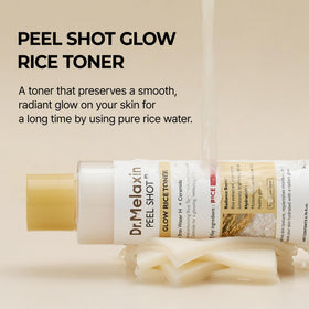 Dr.Melaxin label close-up highlighting key rice and ceramide info