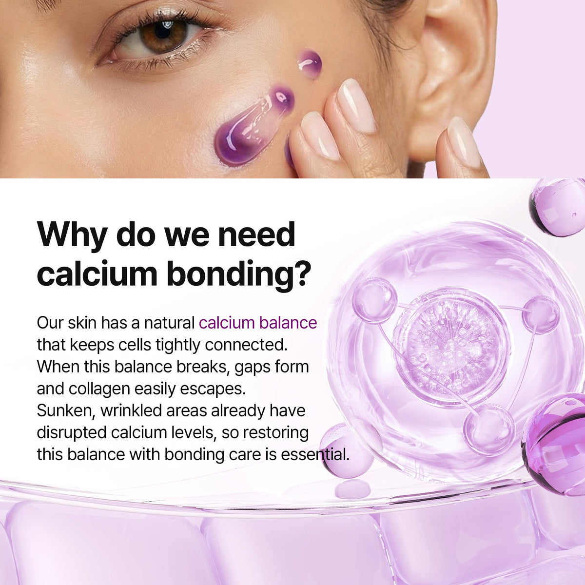 Dr.Melaxin applied to orbital area demonstrating gentle coverage and immediate hydration