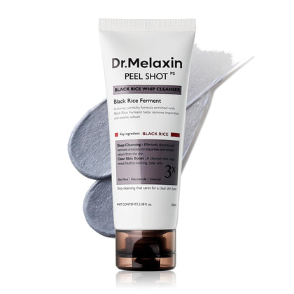 Dr.Melaxin front packaging showing cleanser and brand clarity for shelf appeal
