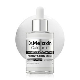 Dr.Melaxin front packaging showing Picotonic Shot serum and benefits